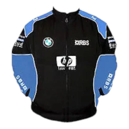 BMW RBS HP Racing Jacket Black and Royal Blue - F1 Vintage Racewear