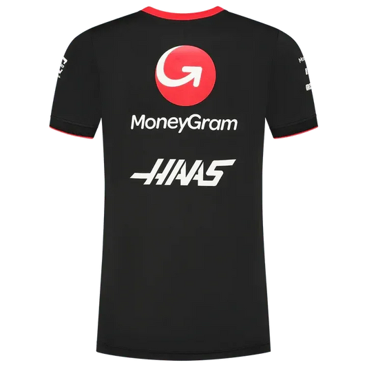 Haas Racing F1 2023 Men's Team Fitted Polo Shirt - Black - F1 Vintage Racewear
