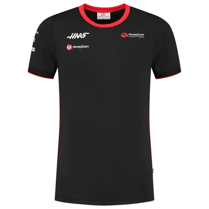 Haas Racing F1 2023 Men's Team Fitted Polo Shirt - Black - F1 Vintage Racewear