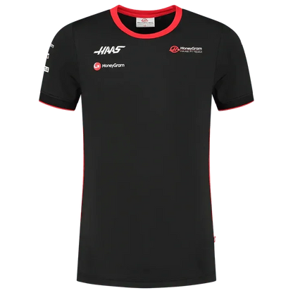 Haas Racing F1 2023 Men's Team Fitted Polo Shirt - Black - F1 Vintage Racewear