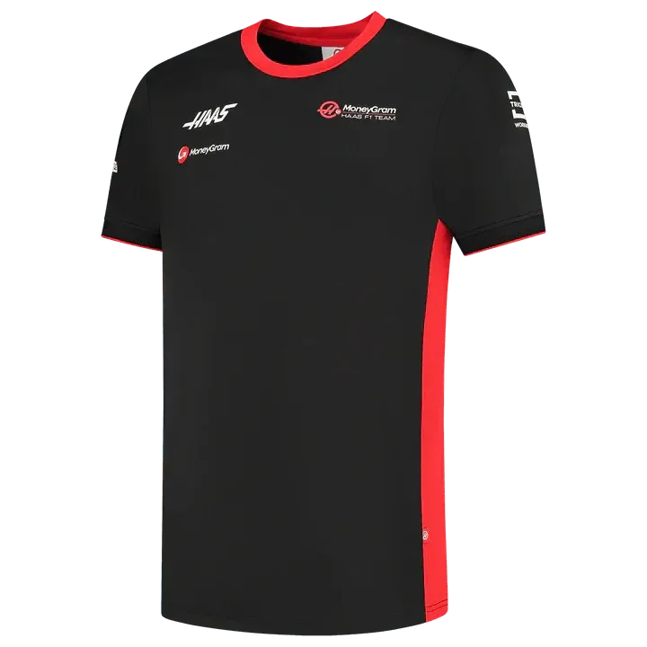 Haas Racing F1 2023 Men's Team Fitted Polo Shirt - Black - F1 Vintage Racewear