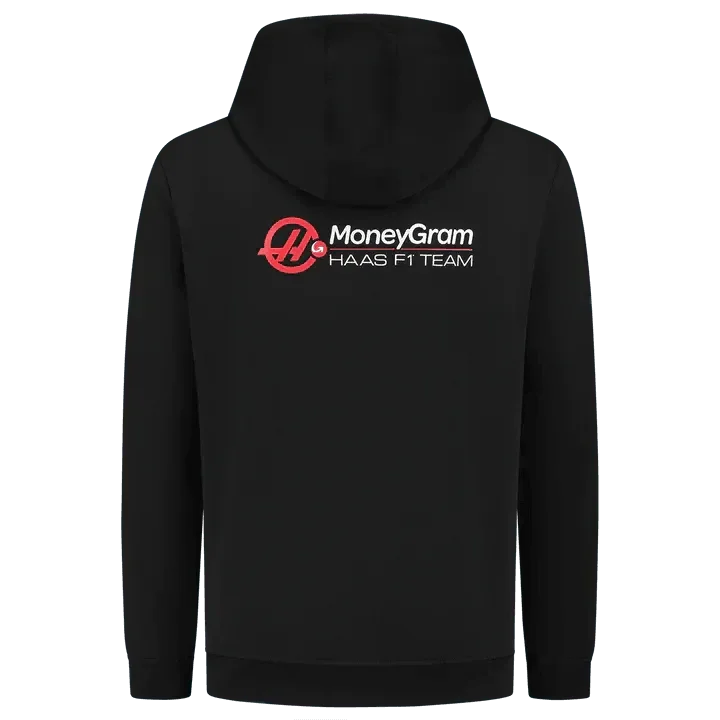 Haas Racing F1 Logo Hoodie - Black - F1 Vintage Racewear