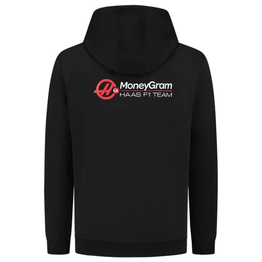 Haas Racing F1 Logo Hoodie - Black - F1 Vintage Racewear