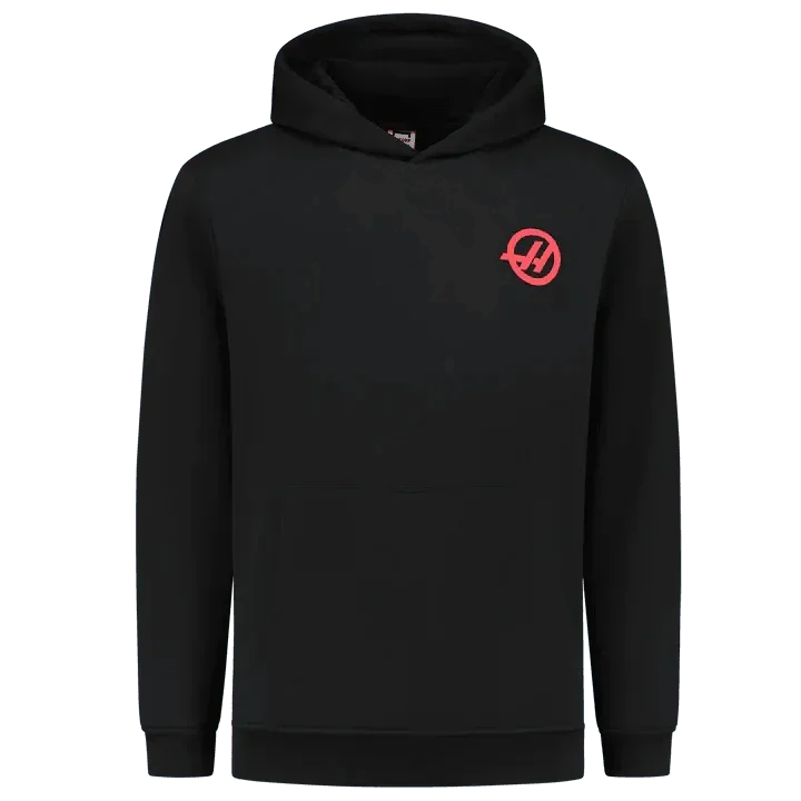 Haas Racing F1 Logo Hoodie - Black - F1 Vintage Racewear