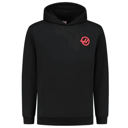 Haas Racing F1 Logo Hoodie - Black - F1 Vintage Racewear