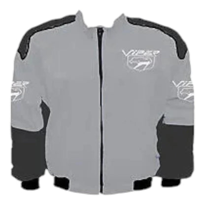 Viper Fangs Racing Jacket Light Gray and Dark Gray - F1 Vintage Racewear
