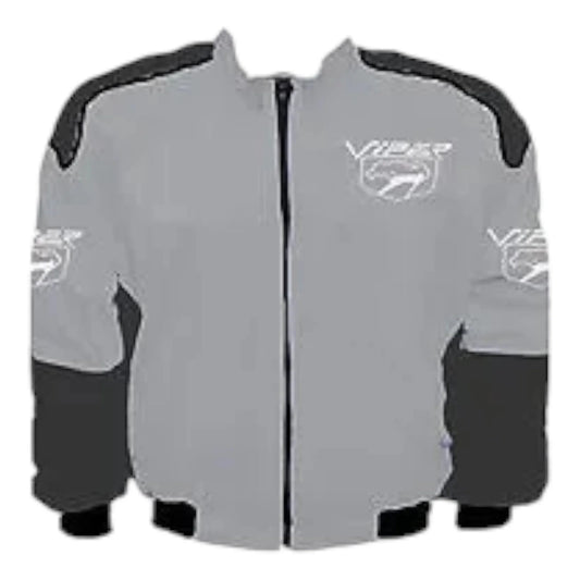 Viper Fangs Racing Jacket Light Gray and Dark Gray - F1 Vintage Racewear