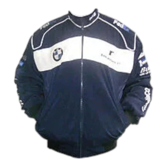 BMW Sauber Team F1 Racing Jacket Dark Blue and White - F1 Vintage Racewear