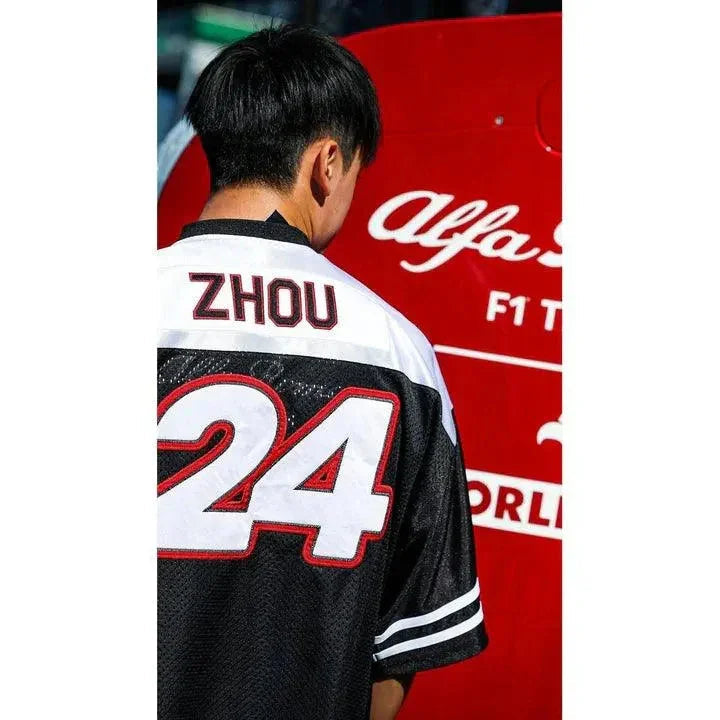 Alfa Romeo Racing F1 Special Edition USA Austin GP Zhou Guanyu #24 Football Jersey