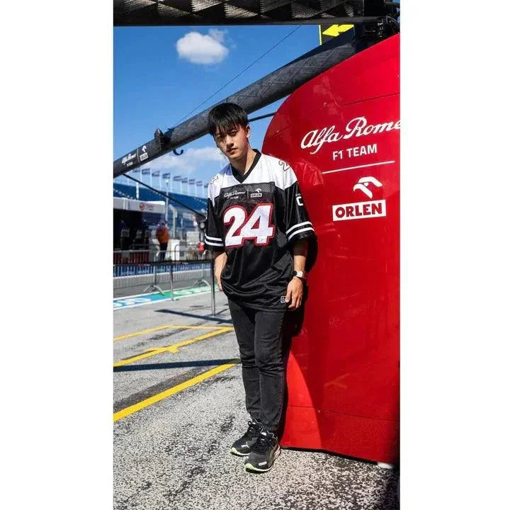 Alfa Romeo Racing F1 Special Edition USA Austin GP Zhou Guanyu #24 Football Jersey