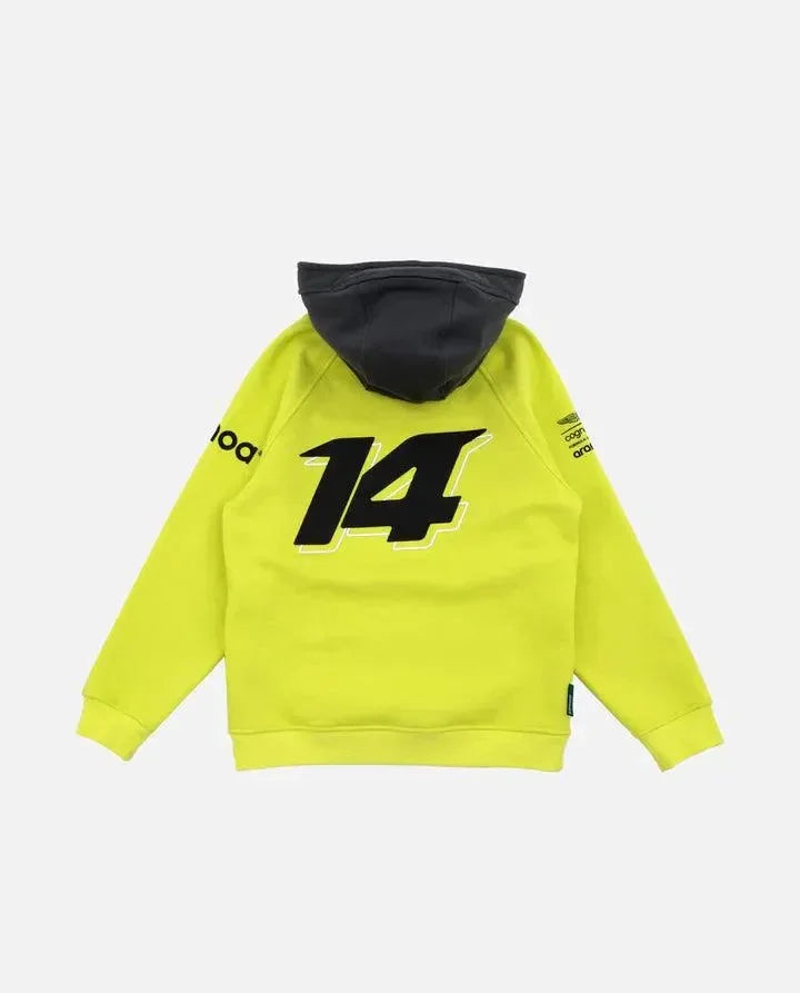 Aston Martin Cognizant F1 Kimoa Fernando Alonso Kids Lifestyle Hoodie- Youth Lime