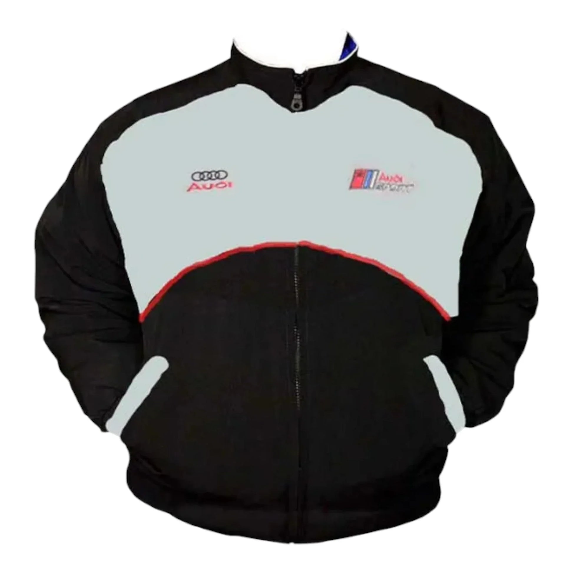 Audi Racing Jacket Light Gray and Black - F1 Vintage Racewear