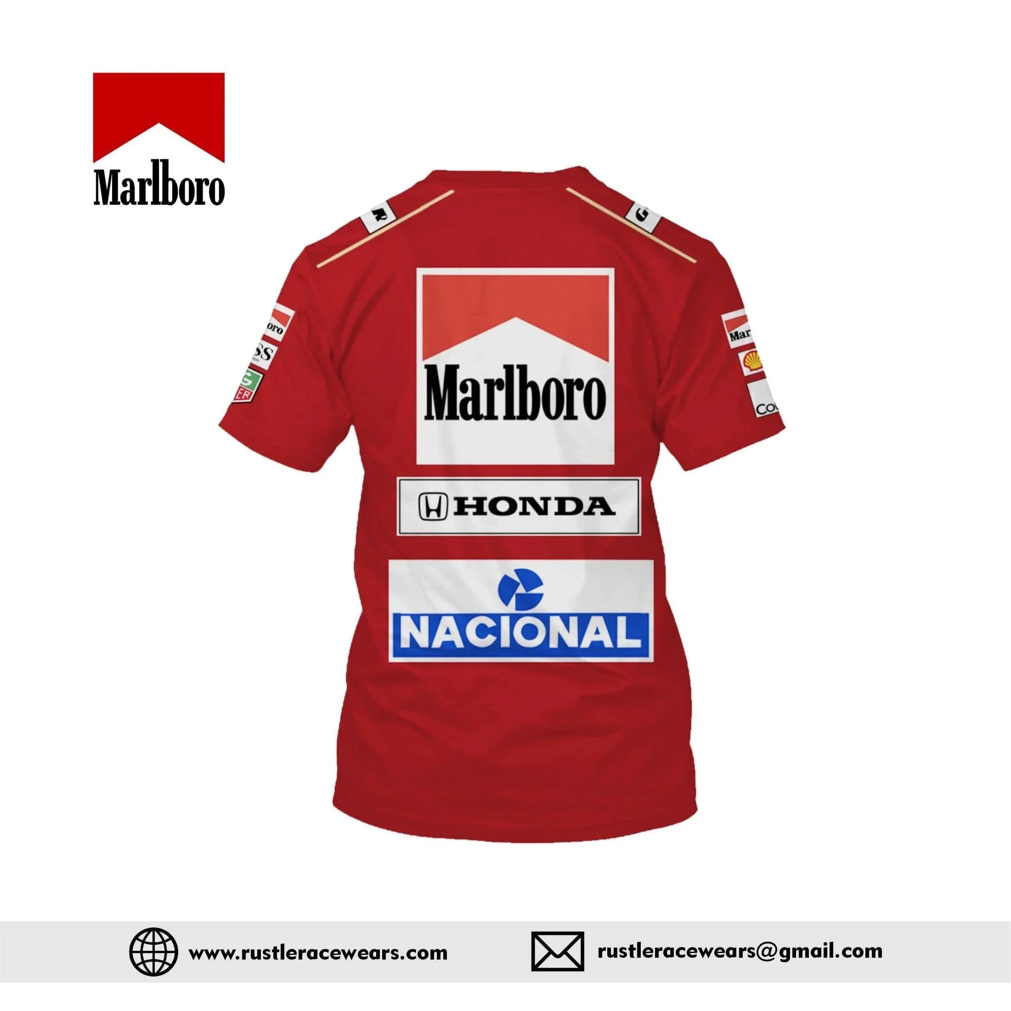 Ayrton Senna Marlboro Mclaren Honda F1 New Shirt