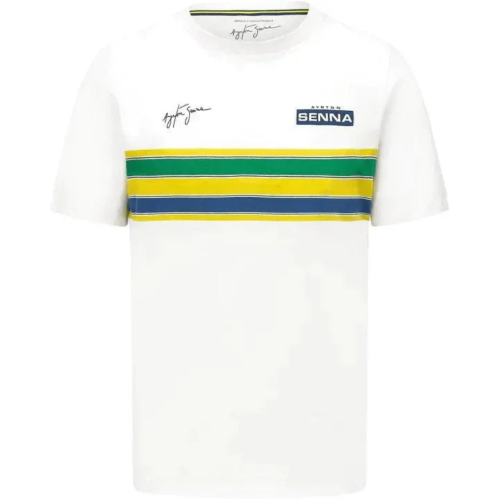 Ayrton Senna Men's Helmet Striped T-Shirt