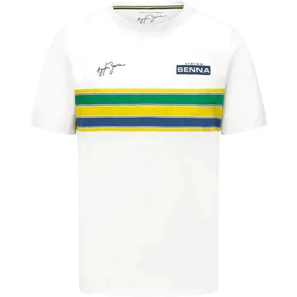 Ayrton Senna Men's Helmet Striped T-Shirt