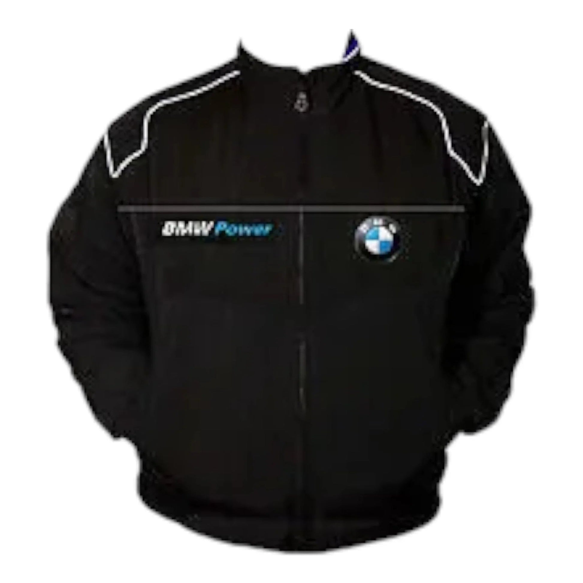 BMW Power Racing Jacket Black with White Piping