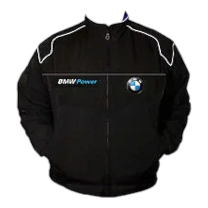 BMW Power Racing Jacket Black with White Piping