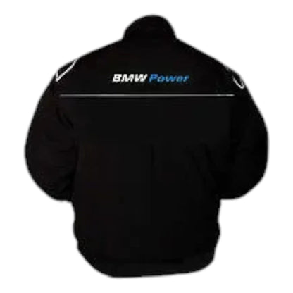 BMW Power Racing Jacket Black with White Piping