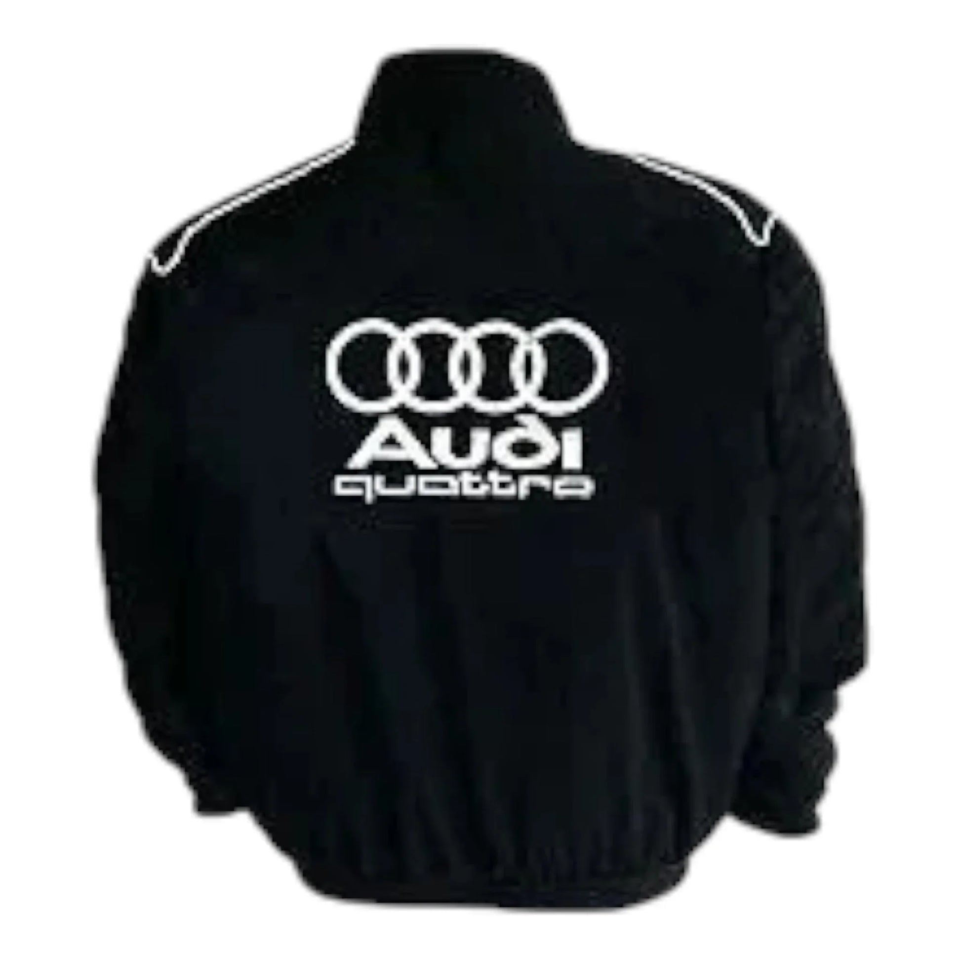 Audi Quattro Racing Jacket Black with White Embroideries - F1 Vintage Racewear
