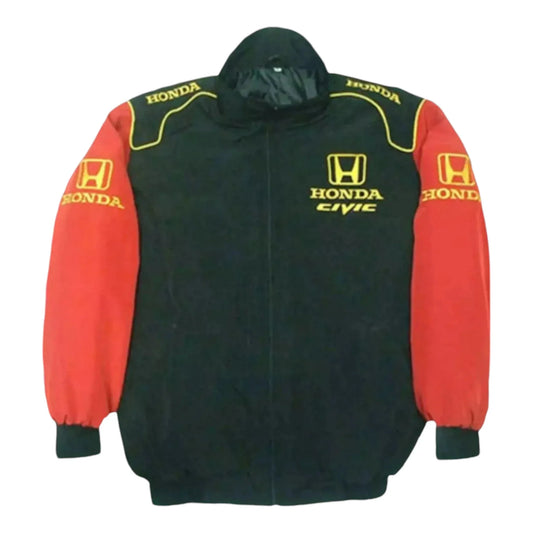 Black and Red Honda Civic Nascar Racing Jacket - F1 Vintage Racewear