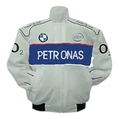 BMW Petronas Racing Jacket White and Royal Blue - F1 Vintage Racewear