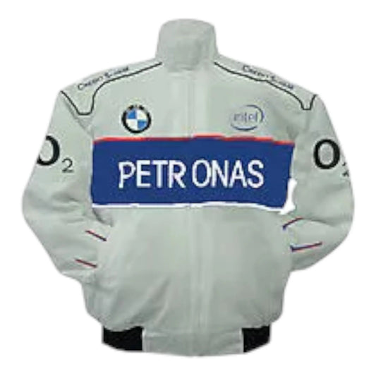 BMW Petronas Racing Jacket White and Royal Blue - F1 Vintage Racewear
