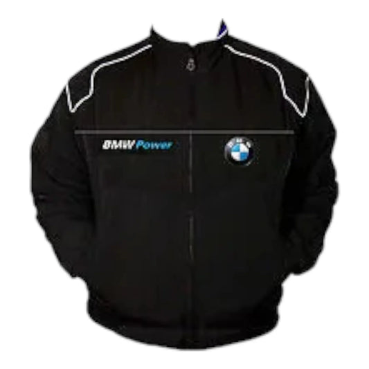 BMW Power Racing Jacket Black with White Piping - F1 Vintage Racewear