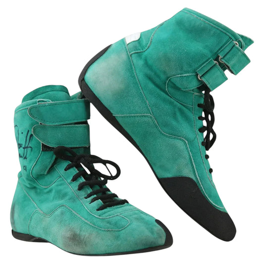 Dario Franchitti Signed Race Boots - 2001 Kool Green IndyCar