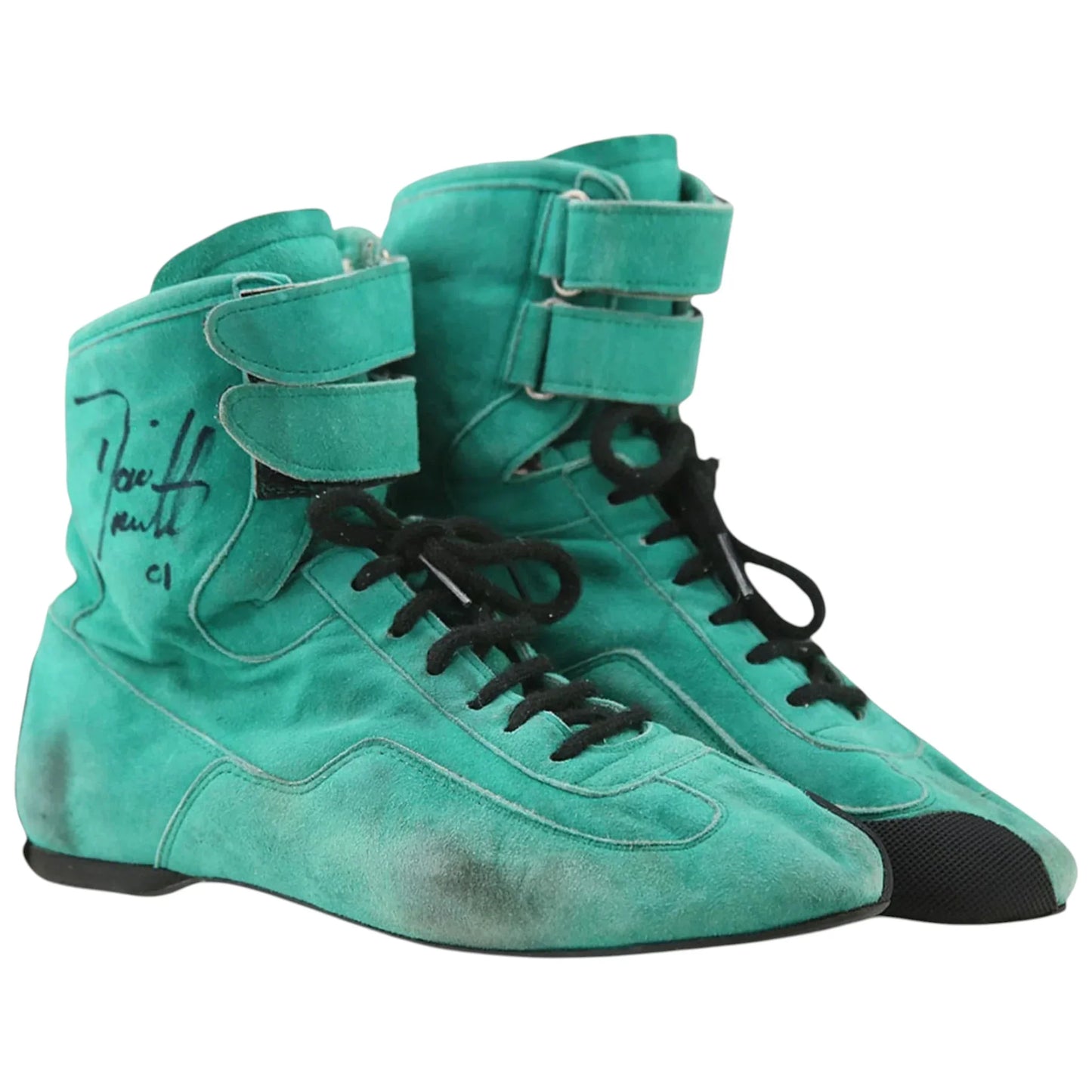 Dario Franchitti Signed Race Boots - 2001 Kool Green IndyCar