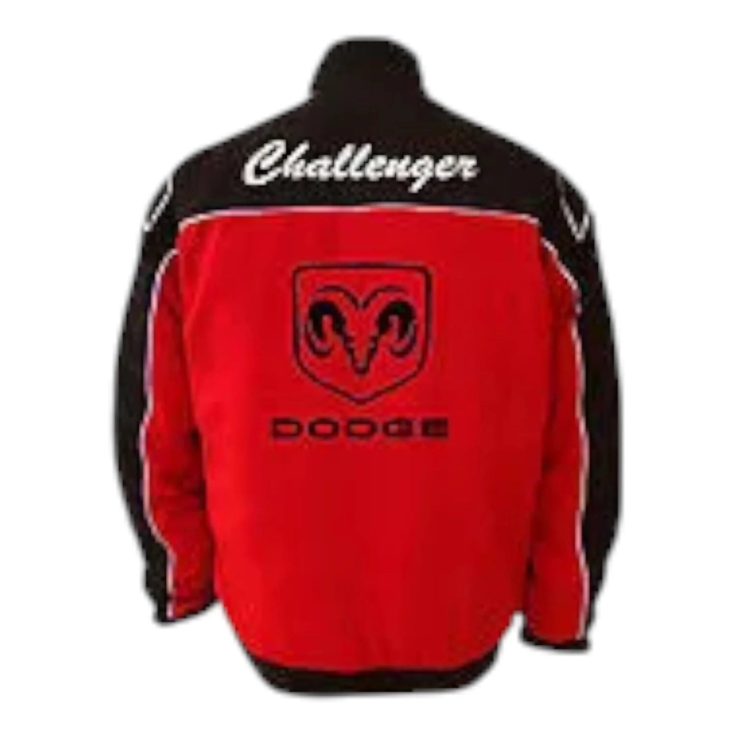 Dodge Challenger SCAT Racing Jacket Black and Red with White piping