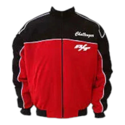 Dodge Challenger SRT Racing Jacket Black and Red with White piping