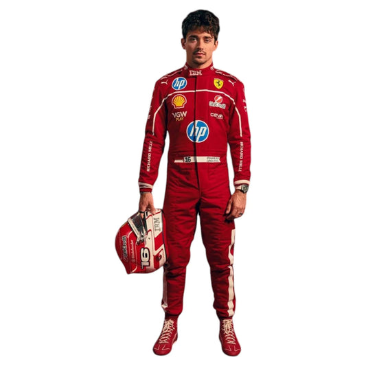2025 Charles Leclerc Scuderia Ferrari F1 Team Race Suit - F1 Vintage Racewear