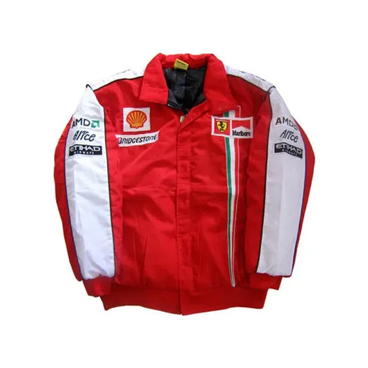 Ferrari Team Jacket Red, White - F1 Vintage Racewear