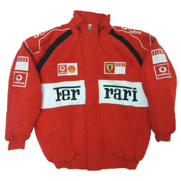 Ferrari Vodafone Racing Jacket Red & White - F1 Vintage Racewear
