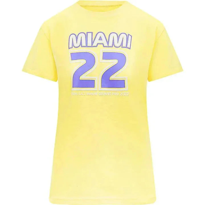 Formula 1 Tech Collection F1 Miami GP Women's Pastel T-Shirt- Pink/Yellow