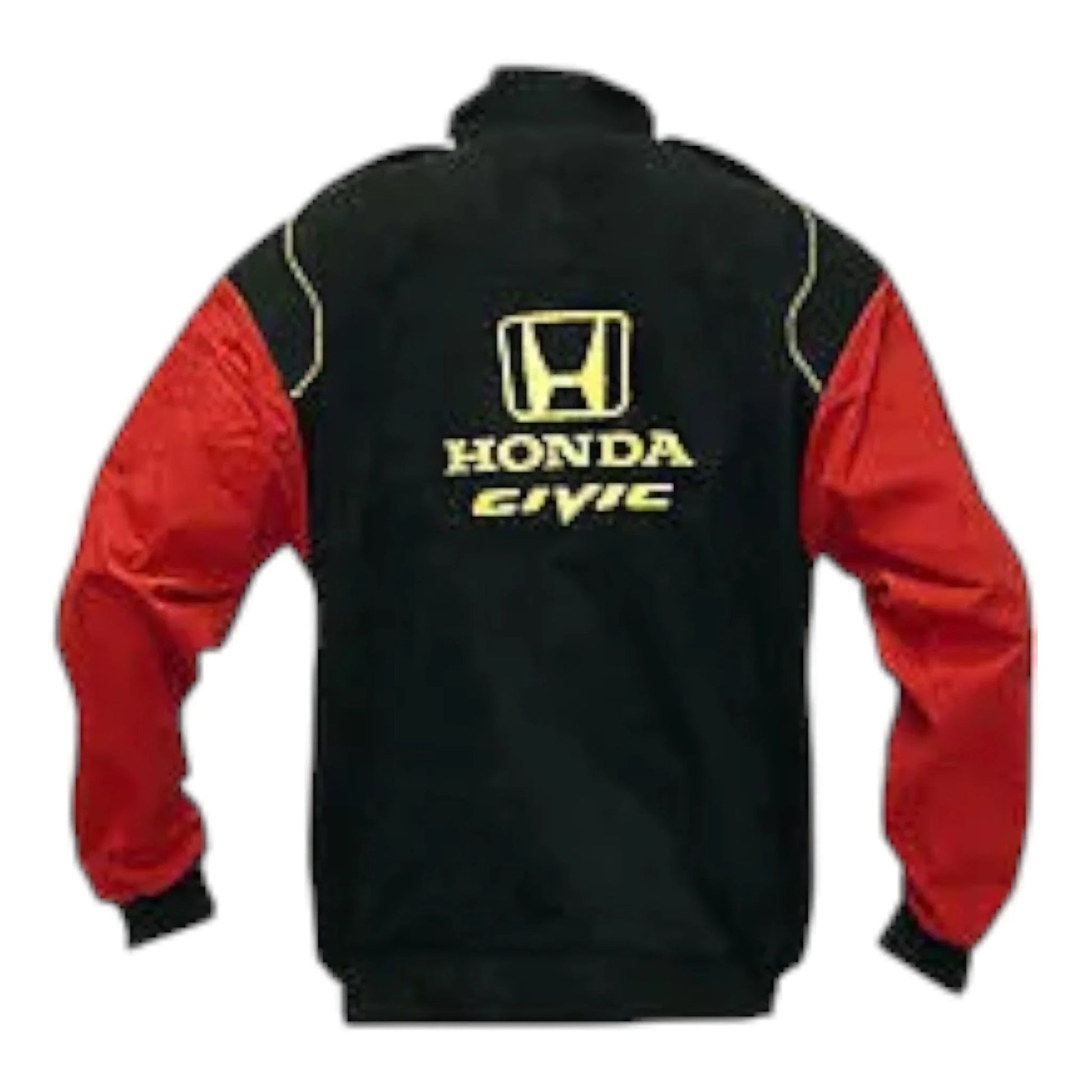 Honda Civic Racing Jacket Black and Red with Yellow Embroidery - F1 Vintage Racewear