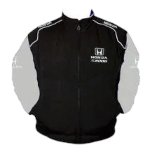 Honda S2000 Racing Jacket Black and Light Gray - F1 Vintage Racewear
