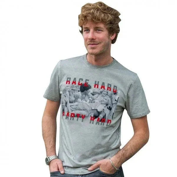 JAMES HUNT T-SHIRT RACE HARD PARTY HARD