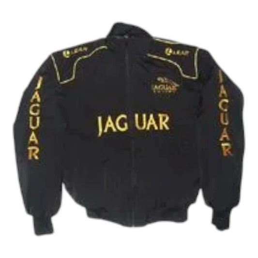 Jaguar Lear Black Racing Jacket - F1 Vintage Racewear