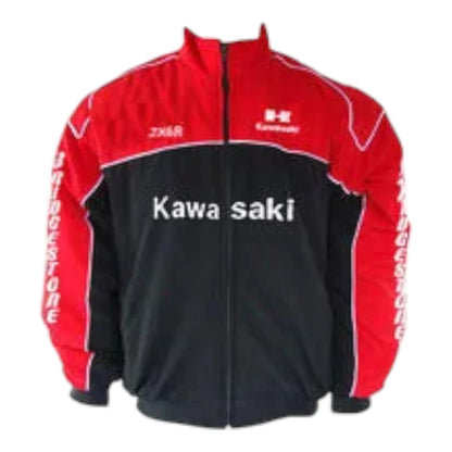 Kawasaki Motorcycle Jacket Red and Black - F1 Vintage Racewear