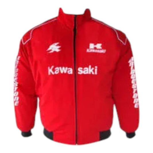 Kawasaki KX Motorcycle Jacket Red - F1 Vintage Racewear
