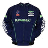 Kawasaki Ninja Motorcycle Jacket Dark Blue - Vintage F1 Racewear