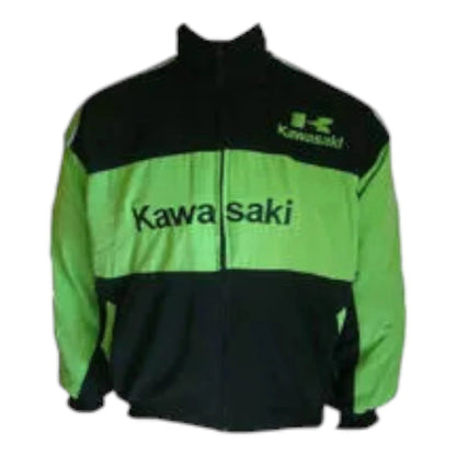 Kawasaki Motorcycle Jacket Black and Green