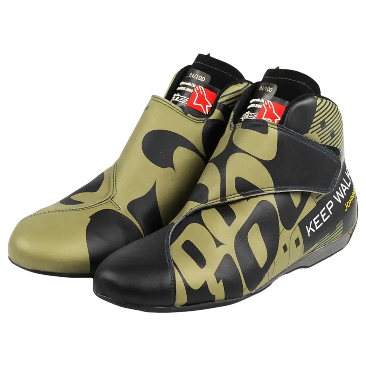 Kimi Raikkonen Signed McLaren Johnnie Walker 100th Career Grand Prix Commemorative F1 Boots