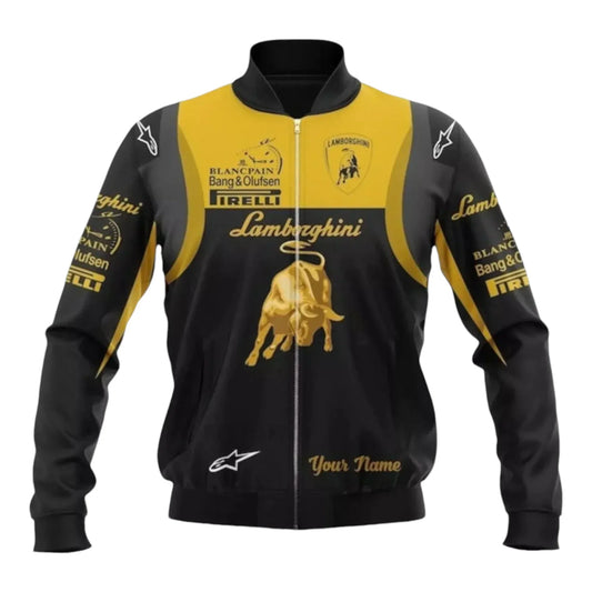 Lamborghini Over Print Custom Bomber Jacket - F1 Vintage Racewear