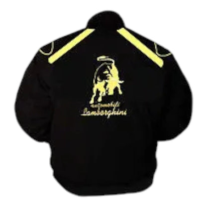 Lamborghini Racing Jacket Black and Yellow with piping - F1 Vintage Racewear