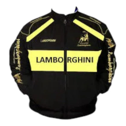 Lamborghini Racing Jacket Black and Yellow with piping - F1 Vintage Racewear