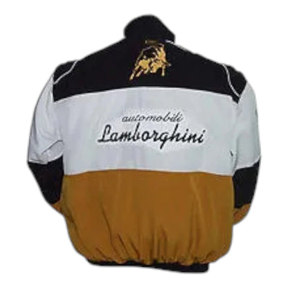 Lamborghini Automobili Racing Jacket Black,White and Brown