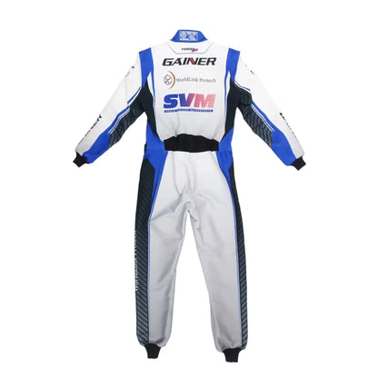 Marina Unik Carbon Blue Custom Kart Suits - F1 Vintage Racewear