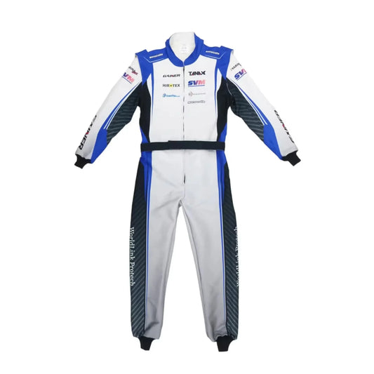 Marina Unik Carbon Blue Custom Kart Suits - F1 Vintage Racewear